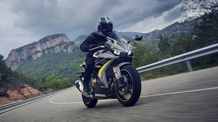 A rider on a motorcycle