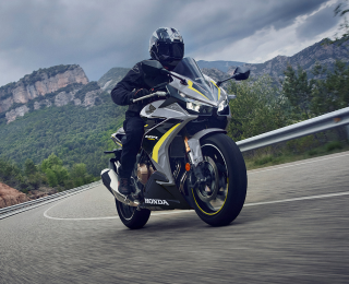 A rider on a motorcycle